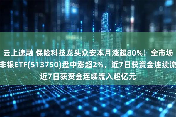 云上速融 保险科技龙头众安本月涨超80%！全市场唯一港股非银ETF(513750)盘中涨超2%，近7日获资金连续流入超亿元